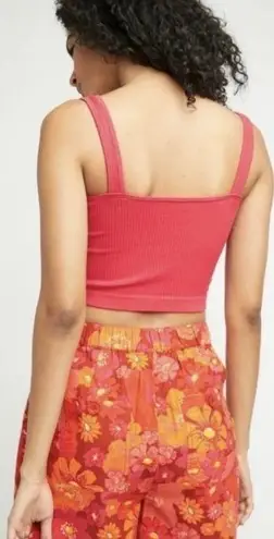 Free People NWT  Solid Rib Brami Crop Top In Cherry XS Small XS/S