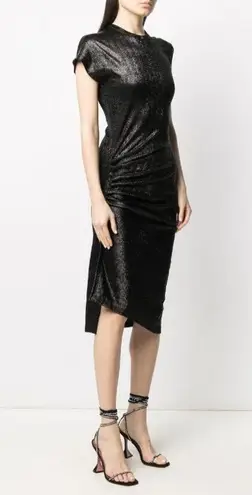 Paco Rabanne Lurex Jersey Draped Dress Size XS