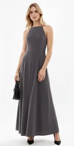 ASOS DESIGN Gray Maxi Dress Womens 14 Sleeveless Open Back Casual Party Cocktail