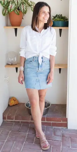 Everlane The Denim Reconstructed Skirt Blue $30 (50% Off Retail