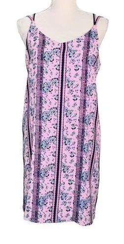 Pink Rose  Dress Large Dusty Pink Floral Spaghetti Strap Lined New