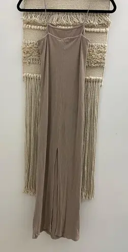 H&M Ribbed Beige Maxi Dress