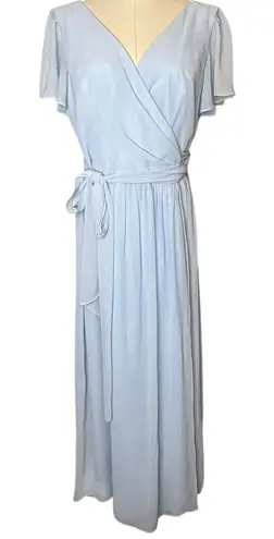 Revelry Harper Chiffon Wrap Maxi Dress Light Blue 9557