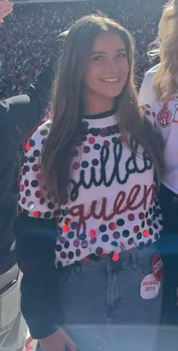 Queen Of Sparkles Uga Top White