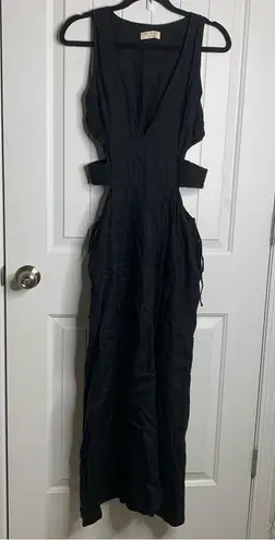 Bec & Bridge Bec Bridge black linen cut out Noelle maxi dress sz 6 quiet luxury wedding guest