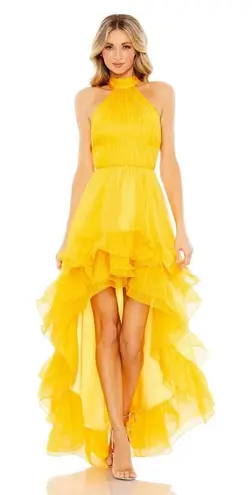 Mac Duggal Ruffle Tiered Gold Dress - Size 6