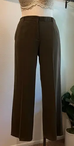 Coldwater Creek Olive Green High Rise Relaxed Wide Leg Trouser Pants Size 12