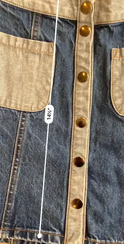 BDG Urban Outfitters Two Tone Button Down Mini Jean Skirt