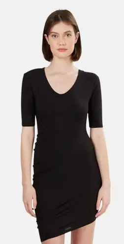 Alexander Wang T by navy blue asymmetric stretch-modal dress size XS extra small