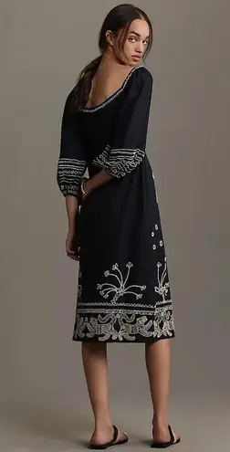 Farm Rio EUC Beaded Jungle Black Midi Dress Size Small Retails $398