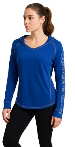 Calvin Klein Performance Quick Dry Long Sleeve Hoodie, Reflective, Size 2X, Unisex thumbnail 1