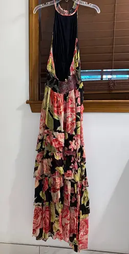 Free People $300  In Full Bloom Tiered Haltered Maxi Dress XS