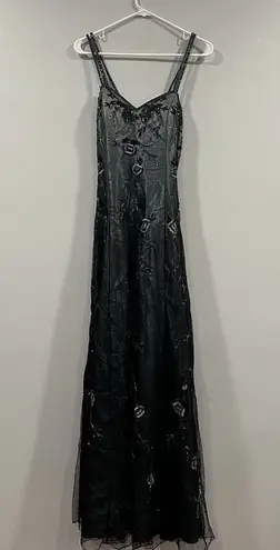 Matini Y2K Black Ombre Beaded Deadstock Prom Dress Size 12