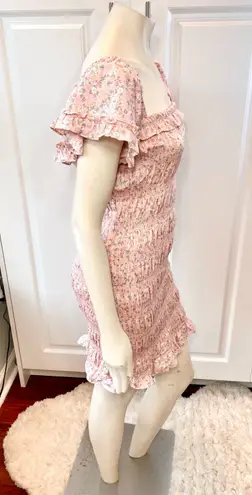 The Impeccable Pig Pink Floral Smocked Mini Dress | NWT