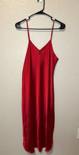 Intimate Affair Red Satin Robe Set Nightgown Sleepwear Lingerie Medium M
