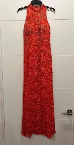 Red PatBO Crochet Maxi Dress Size 10