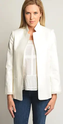 Zadig & Voltaire Volly Frange Ivory Open Front Blazer Jacket Size 36