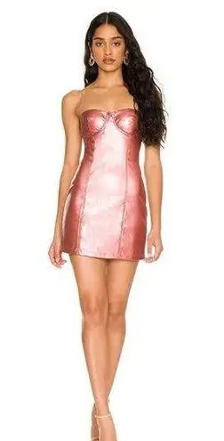 superdown Revolve Salma Metallic Spaghetti Strap Bodycon Mini Dress