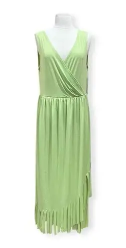 Love Scarlett Kiwi Sleeveless Maxi Wrap Dress Large Green