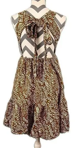 House of Harlow Linen Brown Palm Mini Dress - Size S