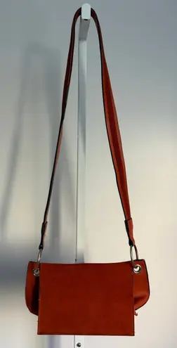 Parfois Shoulder Bag Suede Flap Closure Copper Color Purse Orange