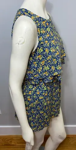 Forever 21 Adorable Blue & Yellow  Floral Romper