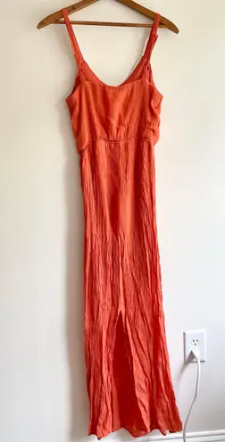 As You Wish Orange Sleeveless Maxi Dress Size Small 