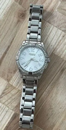 Caravelle by Bulova Ladies Watch Stainless Bracelet Silver Dial Crystals