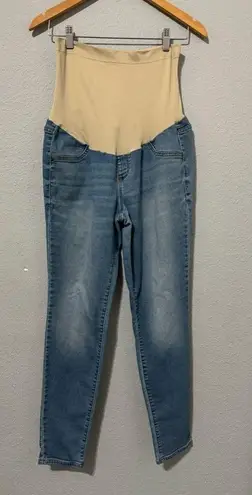 Maternity Pregnancy Blue Washout Soft Denim Skinny Pants Size M Mom to Be
