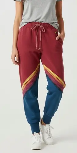 Aviator Nation Sweatpants Red Blue Rainbow Stripe Joggers Women's Size XS