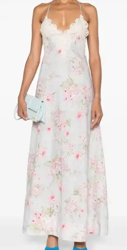 holiday floral linen a lined maxi dress size 2 (6-8) Zimmermann size