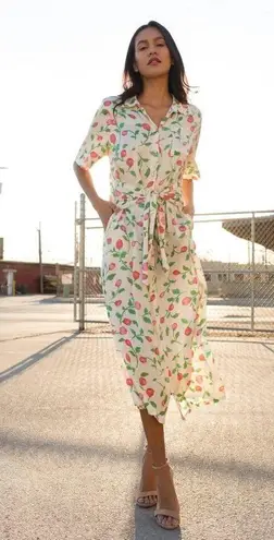 Hofmann Copenhagen Gabriella Shirt Dress in Cream 34 2 Womens Midi Tie Red Size undefined