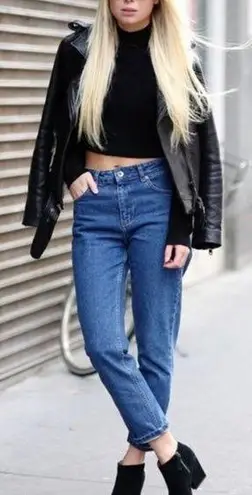 NEW L.L. Bean Original Fit Jeans High Waist Relaxed Loose Womens Size 12… Blue