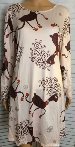 White Elk Christmas Dress Purple Size L