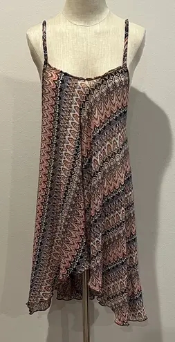 Chic Multicolor Zigzag Pattern Dress Blue