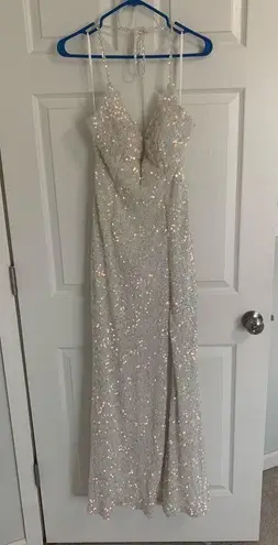 White Sequin Gown Size 6