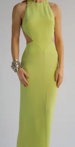 Auteur Studio Zippora 100% Silk Designer Low Back Dress Pistachio Green XS $490