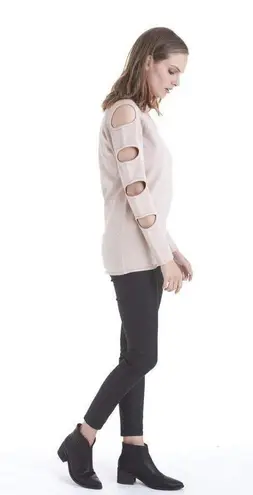Love Token Gabby Ladder Sleeve Sweater Beige key hole sleeve, Size M, $65, B53