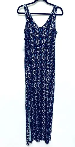 Karen Kane blue/black /white geo patterned maxi dress. Size Medium. NWOT.