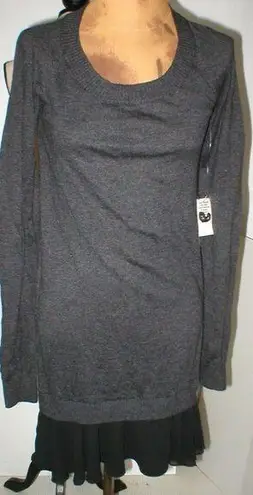 Rachel Roy New NWT $109 Dress Gray Black Sweater Small S Long Sleeves Viscose