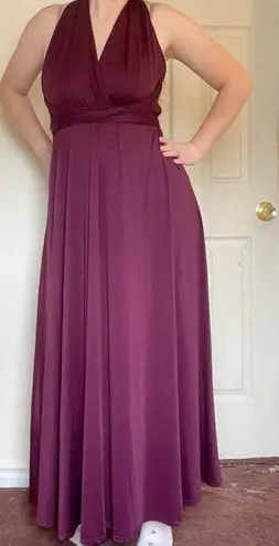 Clothink Convertible Halter Maxi Dress Purple Size XL