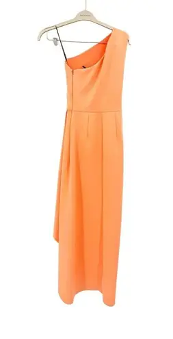 Black Halo EVE Rex Orange One Shoulder Sleeveless Ruffled Gown Size 0