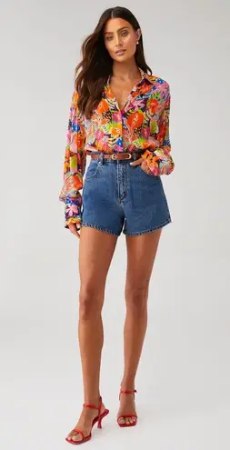 Rococo Sand Plum Shirt size Large button down metallic Retrofete fashion pass Red