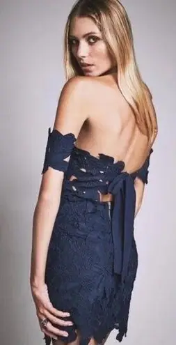 Saylor Womens Size M X FP Dahlia Dress Navy EUC