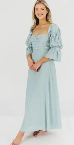 Worth collective Corrine Tiered Sleeve Maxi Dress with Pockets Bump Friendly XL Green