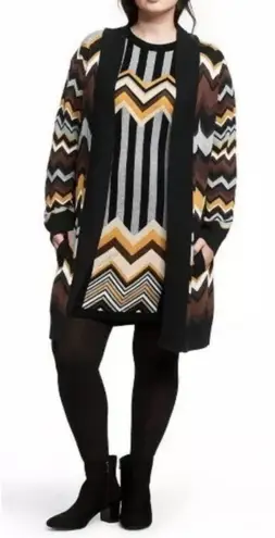 Missoni For Target Womens Medium Geometric Zigzag Long Cardigan Sweater Striped