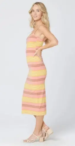 l*space 💕L*💕 Vanessa Dress ~ Beachy Keen Stripe 90's Midi Bodycon Large L NWT