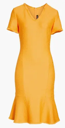 St. John Collection Caris Knit Dress Wool Blend Orange Size 10 NEW
