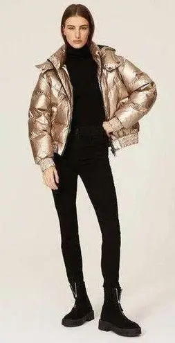 ALLSAINTS  Mika Metallic Puffer Gold Womens Size 4