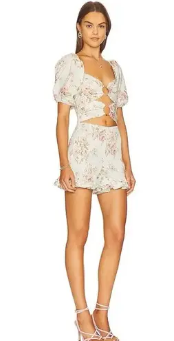 V. CHAPMAN floral puff sleeve cut